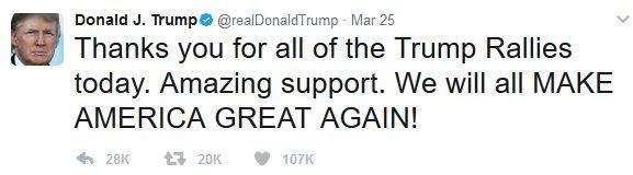 Donald Trump'tan destekçilerine teşekkür