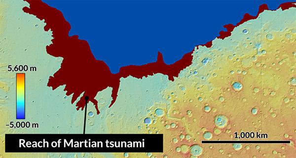 Mars'ta tsunami izleri