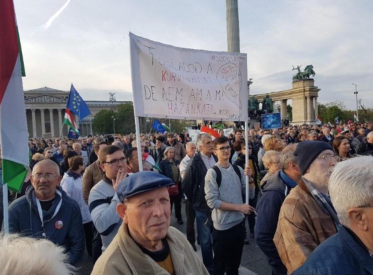 Macaristan yasa tasarısını protesto ediyor
