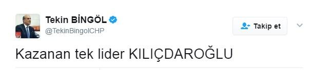 CHP'li Tekin Bingöl: Kazanan tek lider Kılıçdaroğlu