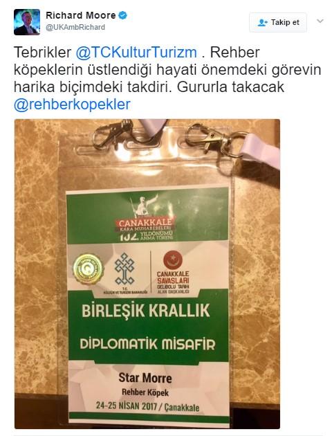 Rehber köpeğe akreditasyona büyükelçiden teşekkür