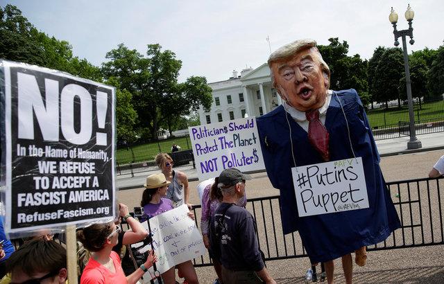 İklim değişikliği yürüyüşü Trump protestosuna dönüştü