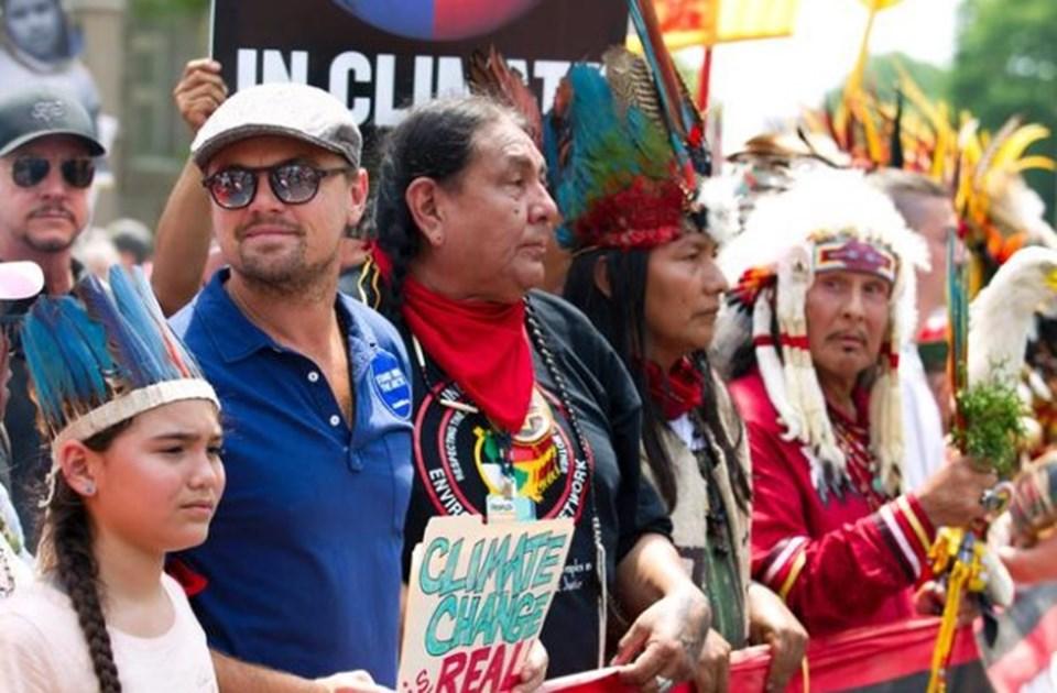 Leonardo DiCaprio iklim protestosunda