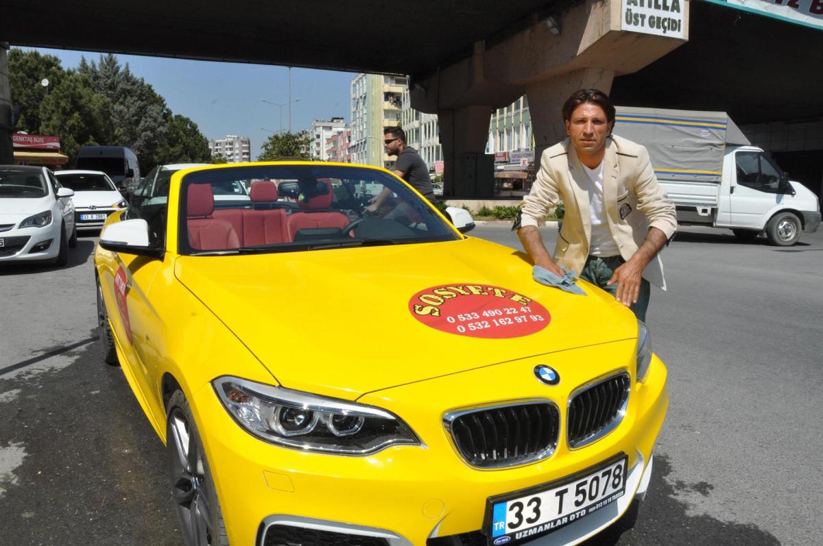 Lüks aracını 'Sosyete taksi' yaptı