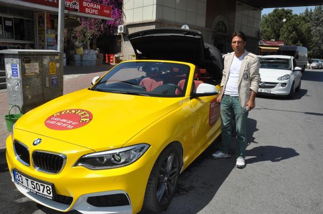 Lüks aracını 'Sosyete taksi' yaptı