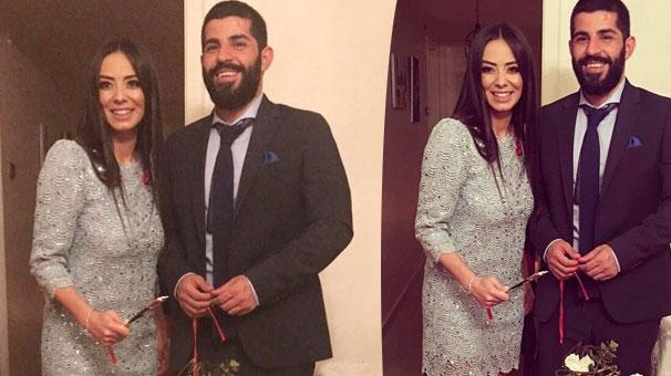 Merve Sevi yüzüğü taktı