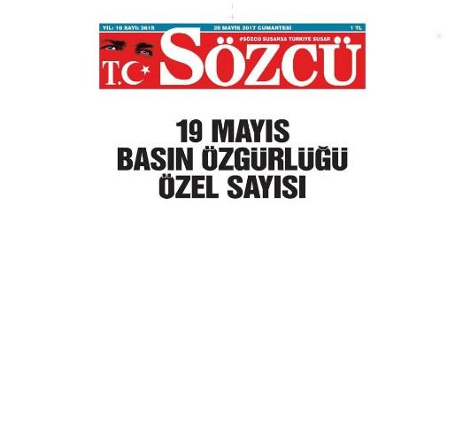 Sözcü bugün boş sayfalarla çıktı