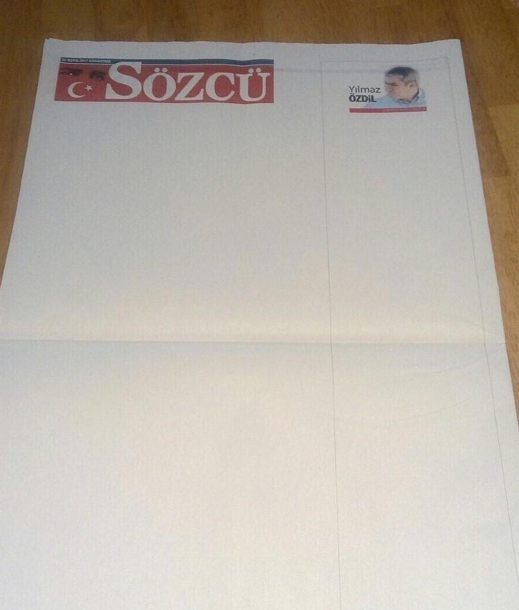 Sözcü bugün boş sayfalarla çıktı