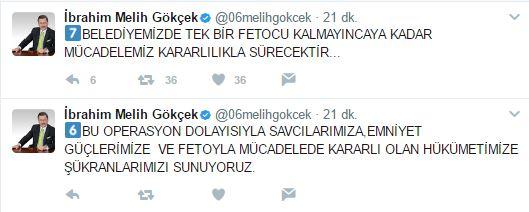 FETÖ operasyonu sonrası Gökçek'ten açıklama
