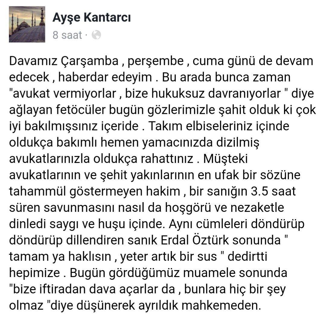 15 Temmuz şehidi eşinin mahkeme isyanı