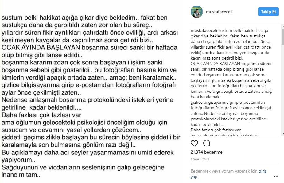 Mustafa Ceceli'den bir açıklama daha
