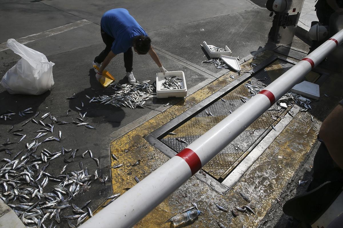 Yunanistan'da Meclis'te balıklı tepki