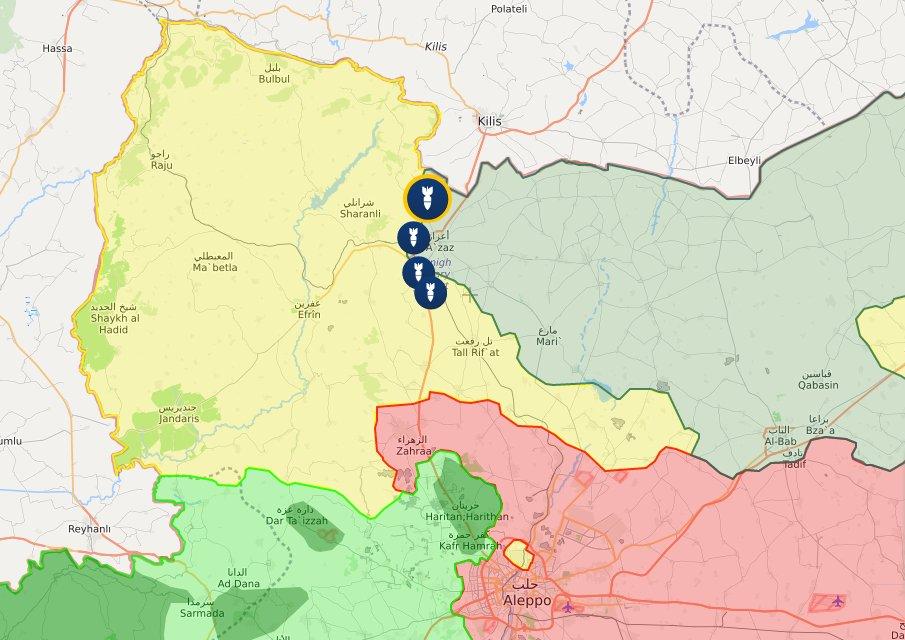 Afrin'de PYD/PKK hedefleri bombalanıyor