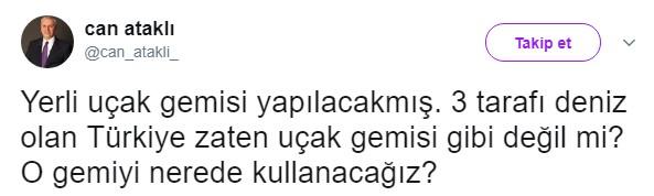 Can Ataklı'dan komik uçak gemisi paylaşımı