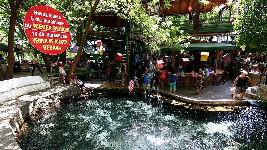Yakapark havuzunda 5 dakika durabilene içecek bedava