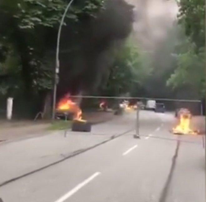 Hamburg sokakları savaş alanına döndü