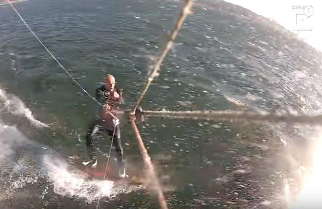 Kitesurf yapan adam balinaya çarptı