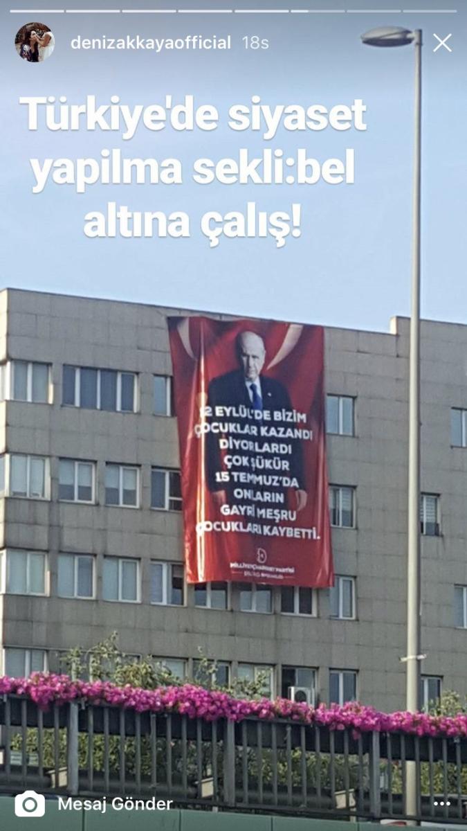 Deniz Akkaya MHP'nin 15 Temmuz pankartını beğenmedi