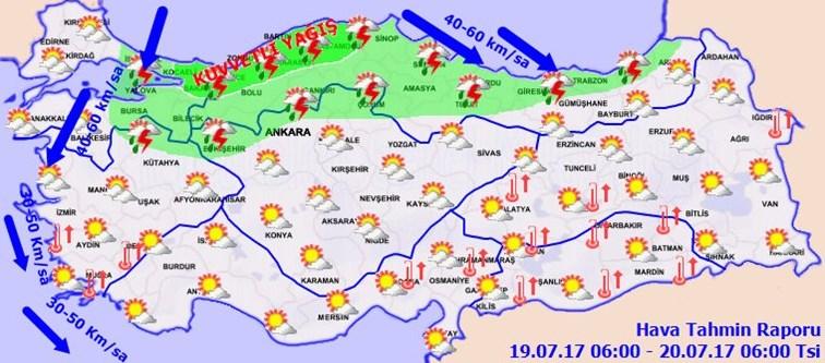 Meteoroloji'den 7 ile sağanak yağış uyarısı