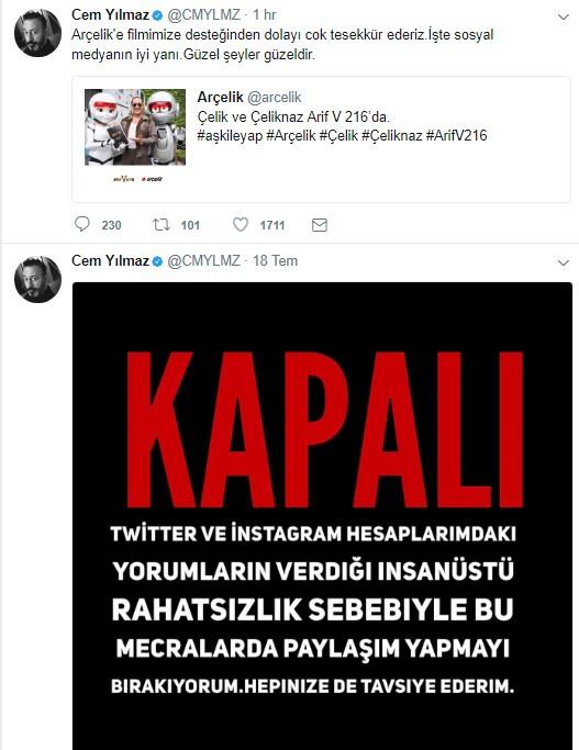 Cem Yılmaz sosyal medyaya geri döndü