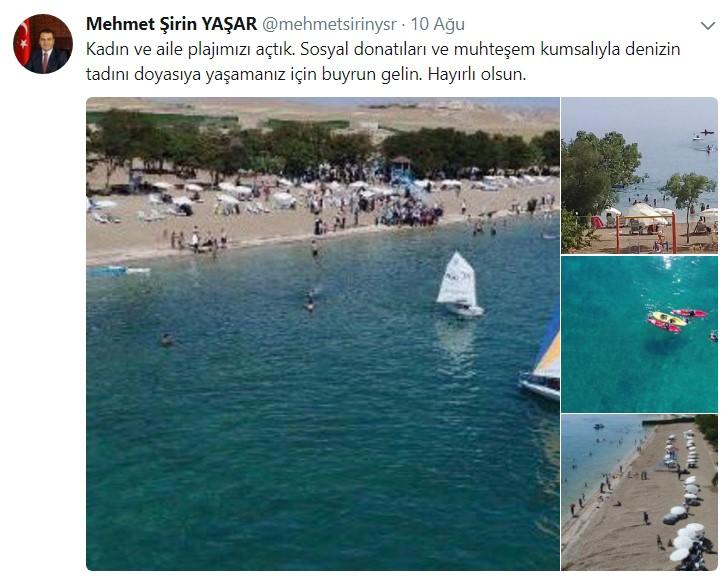 Van Gölü’nde kadınlara özel plaj kuruldu