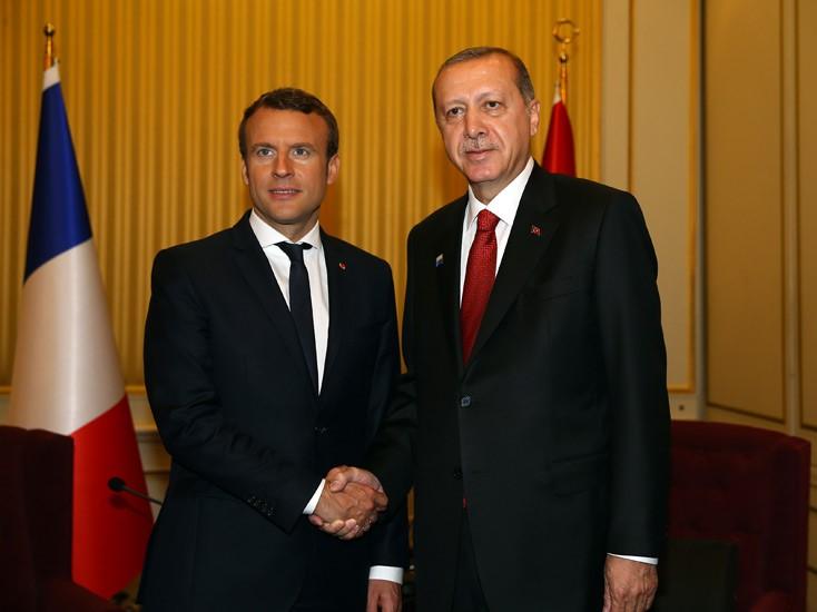 Cumhurbaşkanı Erdoğan, Macron'la görüştü