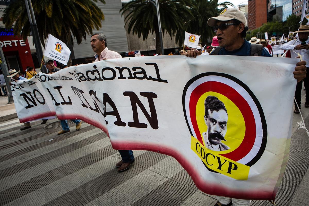 Meksika'da NAFTA görüşmelerine karşı protesto