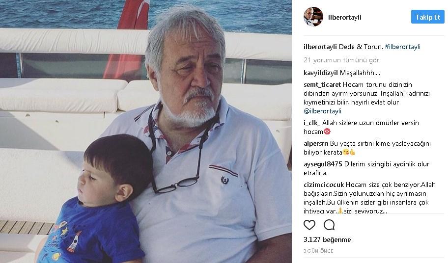 İlber Ortaylı torunu Deniz Ali ile tatilde