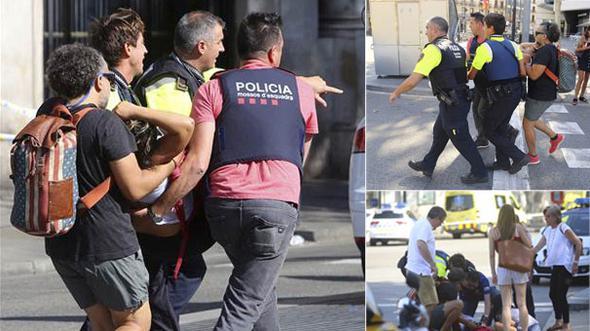 Barselona'da bir araç yayaların arasına daldı