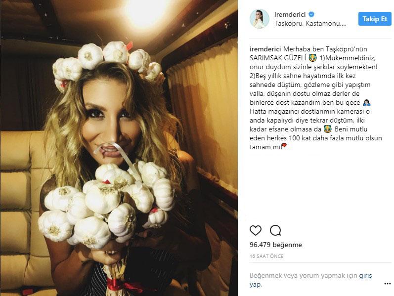 İrem Derici, sarımsak güzeli oldu