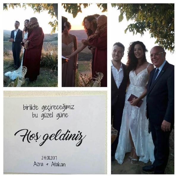 Dünya güzeli Azra Akın nikah masasına oturdu