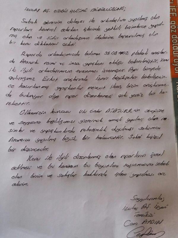 İzmir Belediyesi Atatürk posterine soruşturma açtı