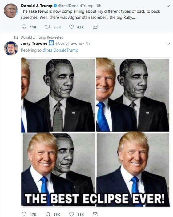 Trump'tan Obama'ya tutulma göndermesi