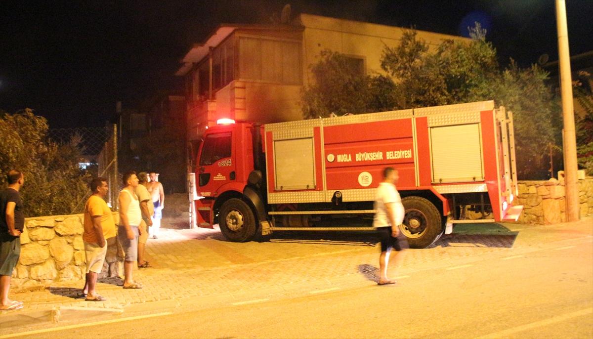 Bodrum'da ev yangını