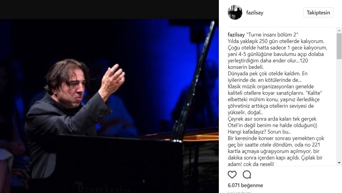 Fazıl Say'ın otel anıları