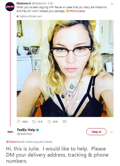 Kargo şirketi çalışanları Madonna'yı tanımadı