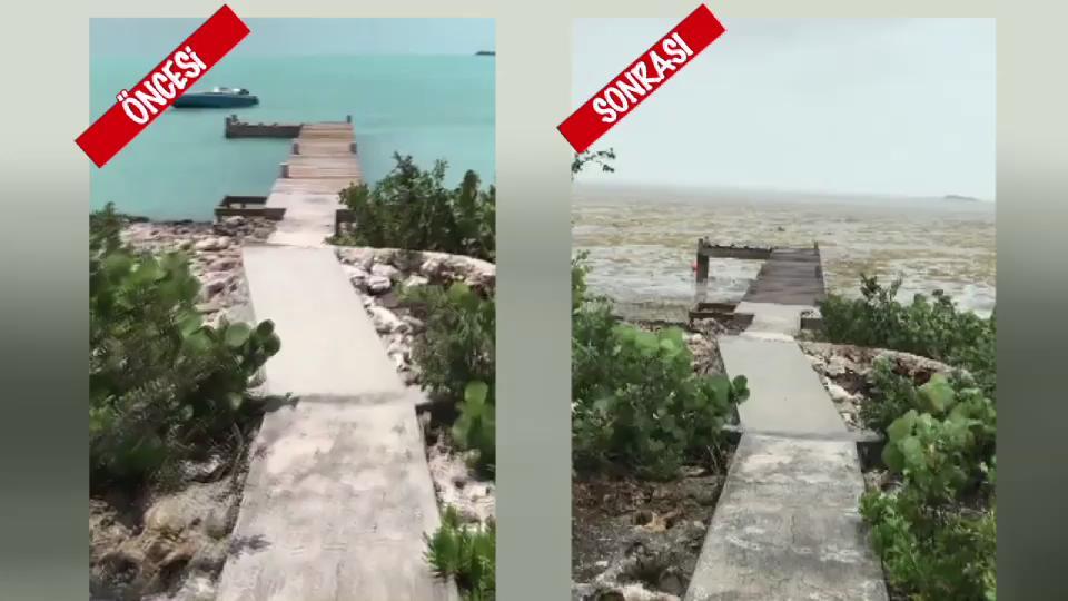 Irma Bahamalar'da okyanus suyunu götürdü