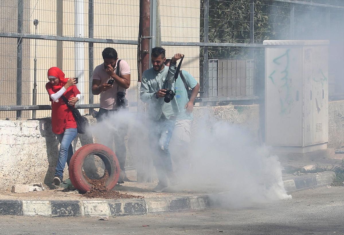 İsrail askerinin Batı Şeria'daki gösterilere müdahalesi