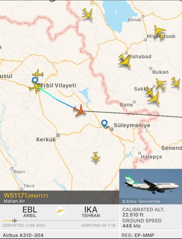 İran'dan Kuzey Irak'a hava ambargosu
