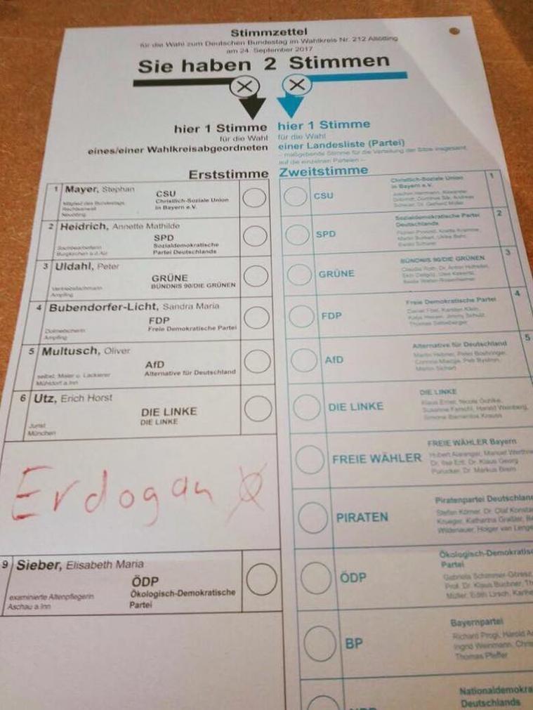 Almanya seçimlerinde Erdoğan'a oy