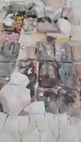 Mermer bloklarından uyuşturucu çıktı