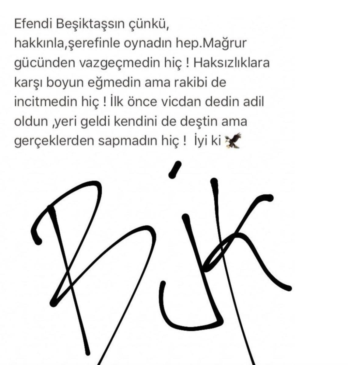 Şükran Ovalı'nın Beşiktaş paylaşımı coşturdu