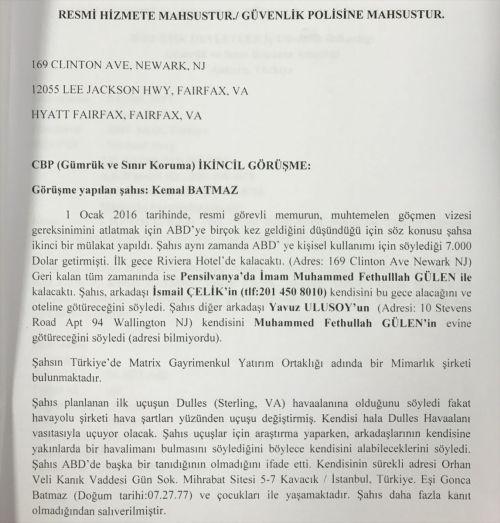 ABD, FETÖ'nün yalanını ortaya çıkaran belgeyi yolladı