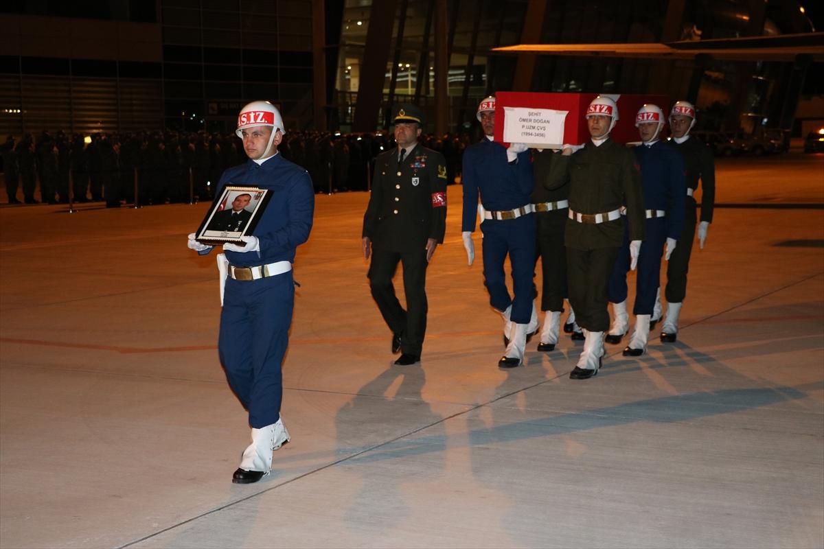 Şehit Uzman Çavuş Doğan memleketinde karşılandı