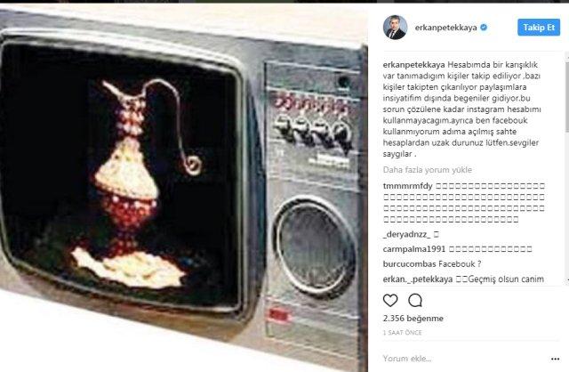 Erkan Petekkaya sosyal medyaya küstü