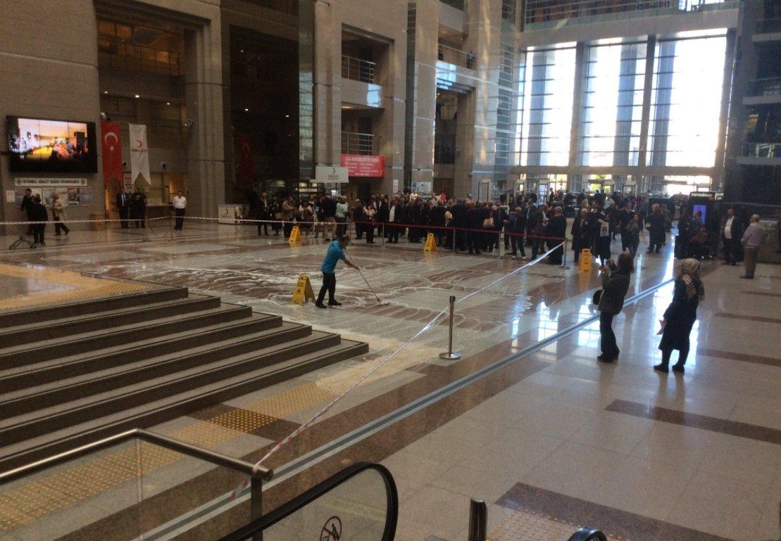 Çağlayan Adliyesi'ndeki eyleme temizlik engeli