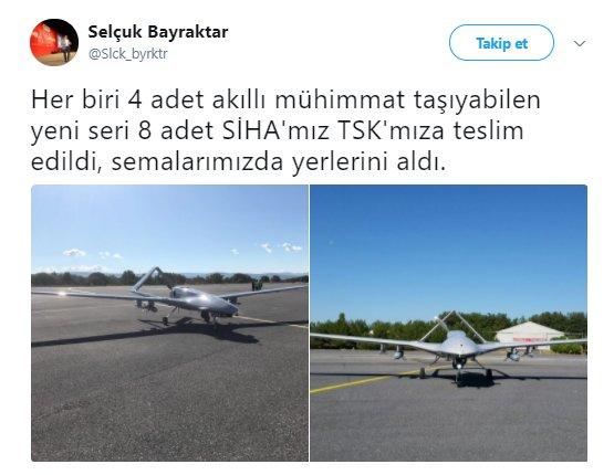 8 SİHA daha TSK'ya teslim edildi