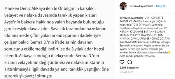 Deniz Akkaya davayı kazandı