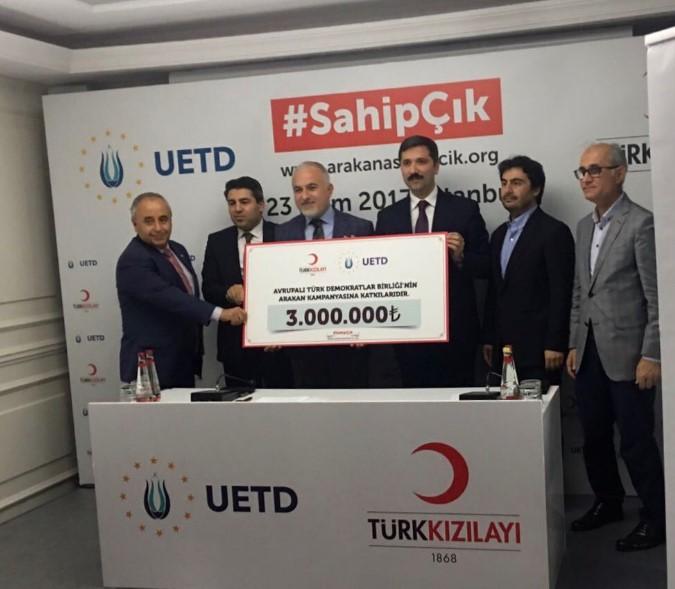 Avrupalı Türkler'den Kızılay'a 3 milyon TL bağış