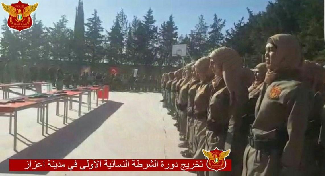 Azez'in kadın polisleri göreve hazır